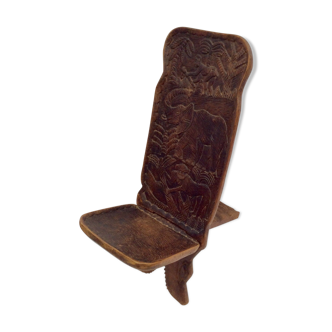 African carved wooden stool works around the 1940s