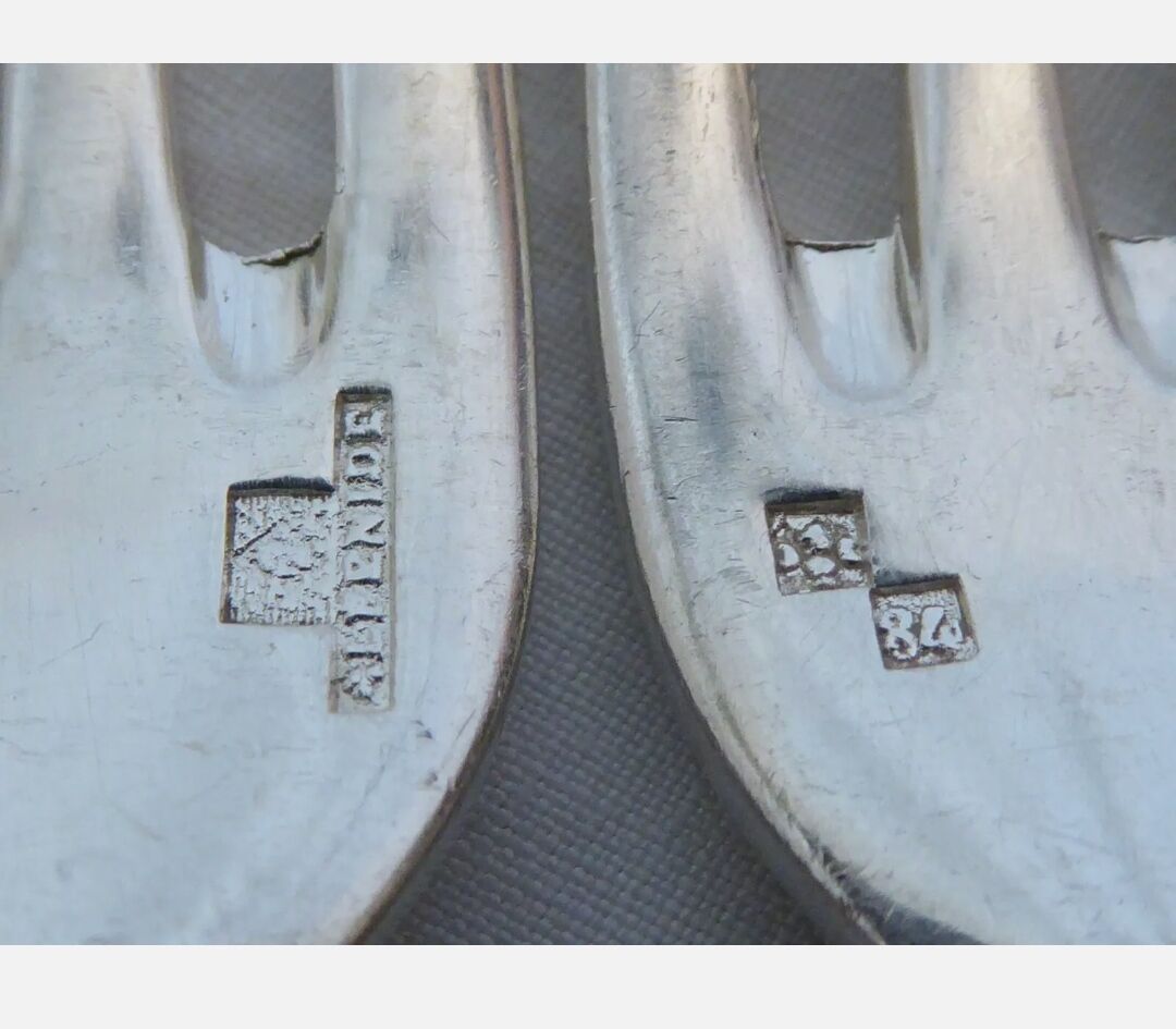 Alfenide Christofle 12 table covers 24p silver metal Model Pompadour