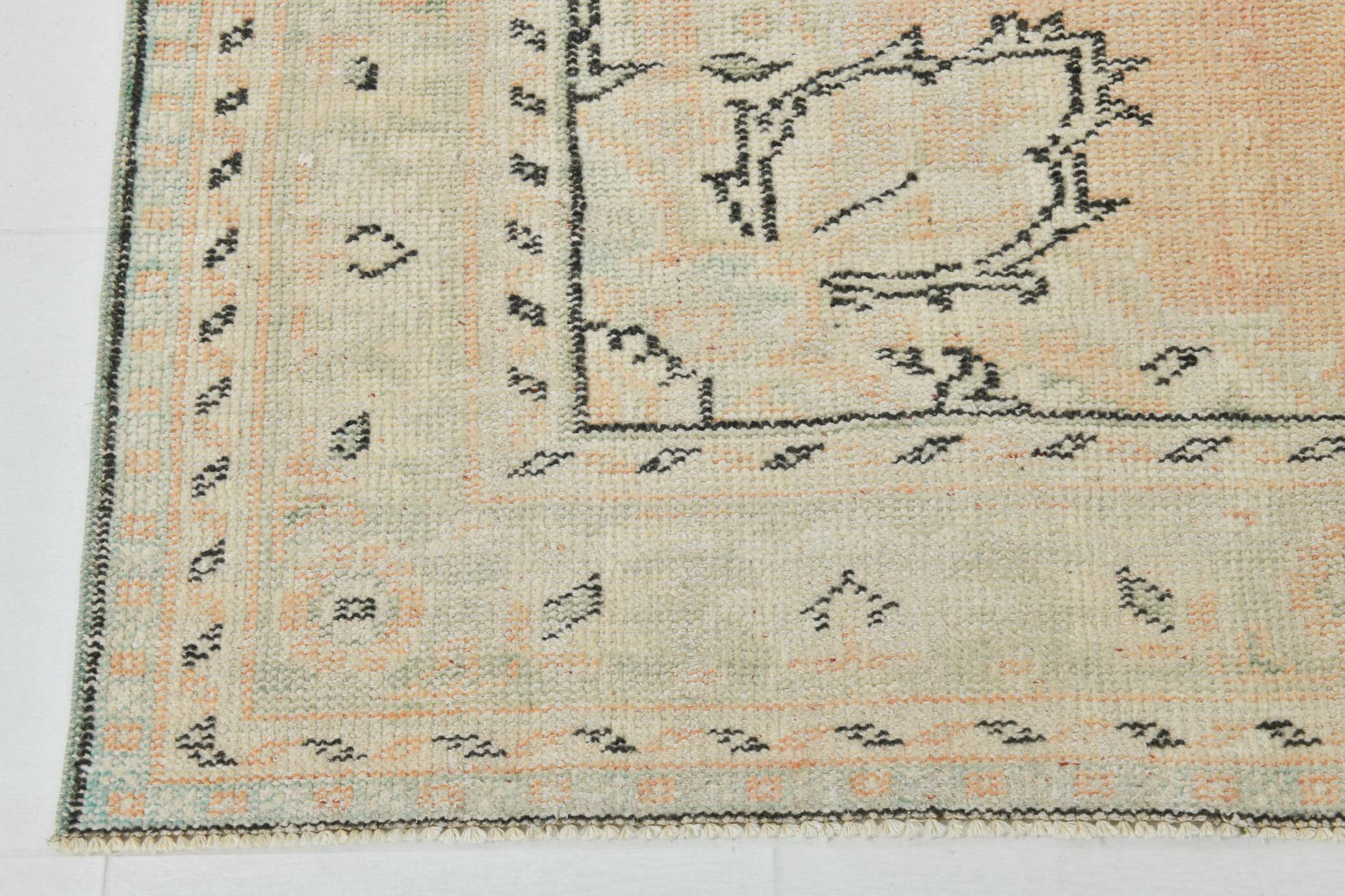 5x9 Soft Orange Handwoven Vintage Persian Rug, 157x263 Cm