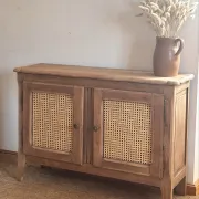 Old solid oak TV cabinet with cane - entrance cabinet