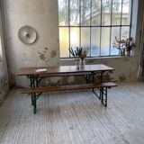Guinguette table and its 2 benches