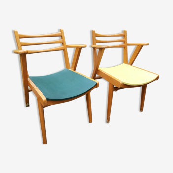 Duo chaises vintage années 1960