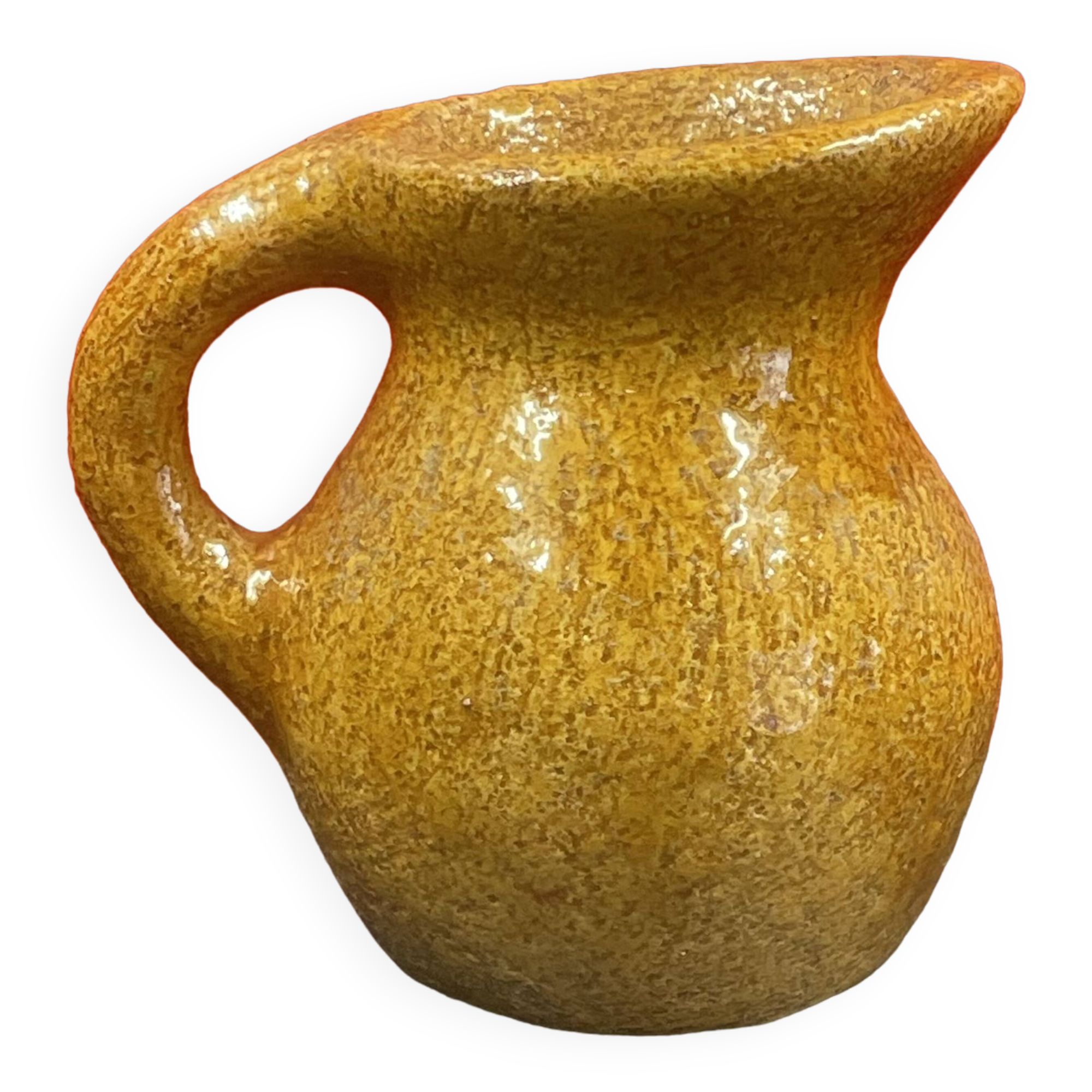 Contemporary ceramic very heavy modernist pitcher to identify H 16.5 cm