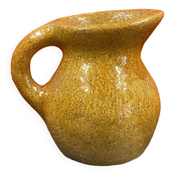 Céramique contemporaine pichet moderniste très lourd à identifier H 16,5 cm