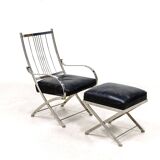 Henri Pouenat chair and "Schneider" ottoman