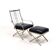 Henri Pouenat chair and "Schneider" ottoman