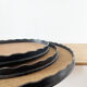 Set of 3 large vintage patinated wooden trays
