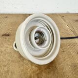 Vintage white porcelain pendant light, 1970s