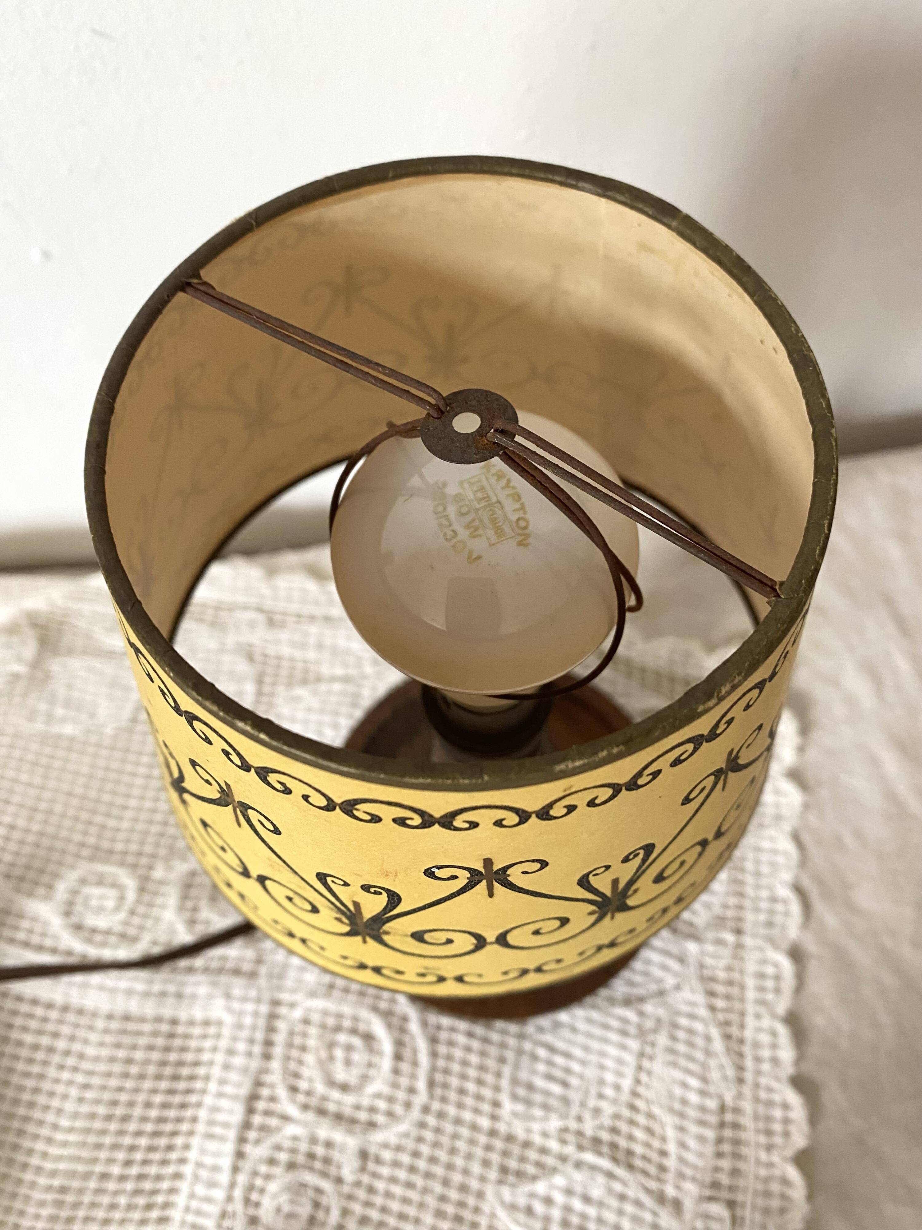 Antique turned wood lamp