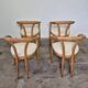 Ensemble de 4 chaises de salle à manger en bois et laine, Italie années 1970.