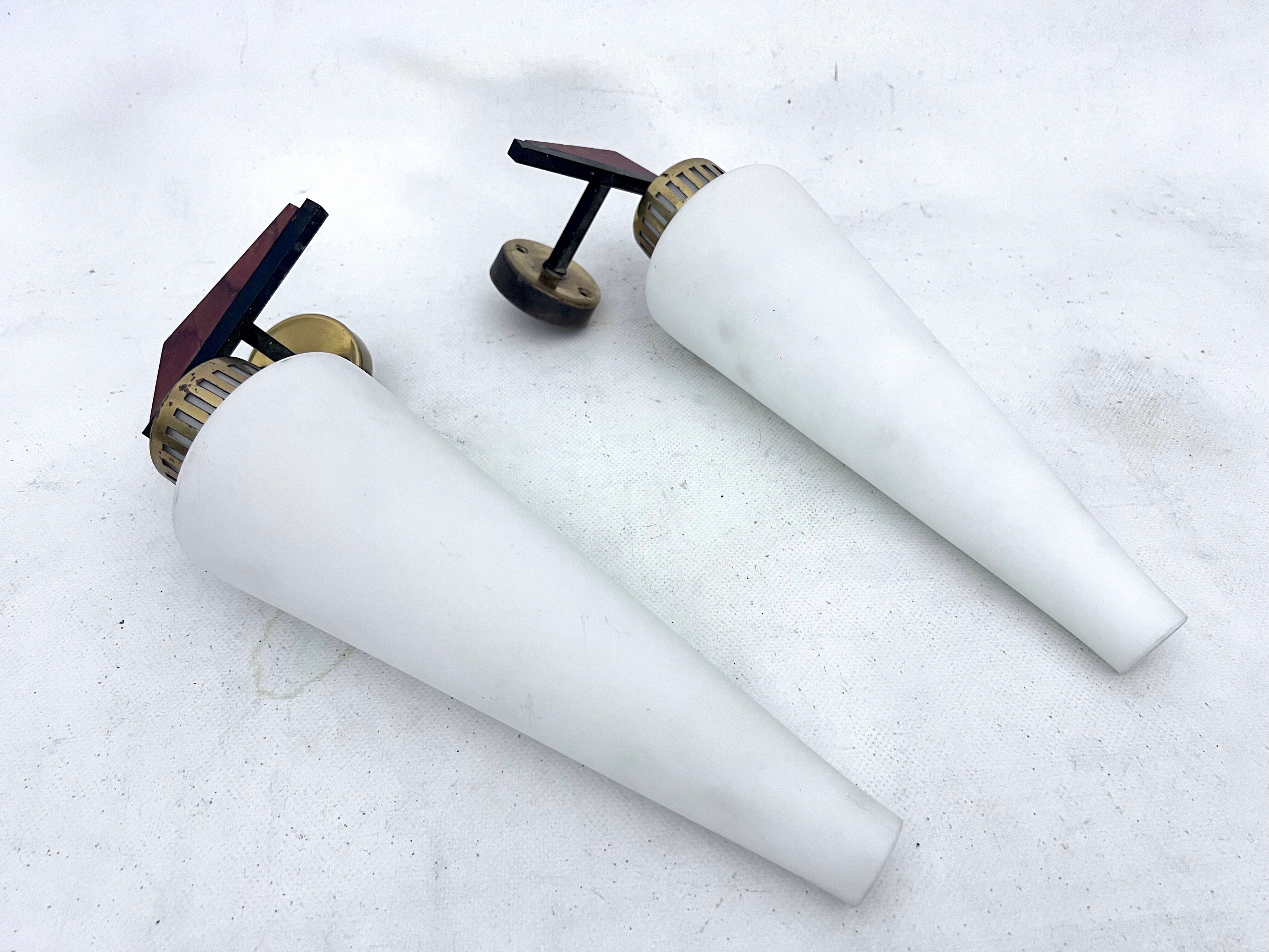 Mid-Century pair of sconces, Italy 1950s