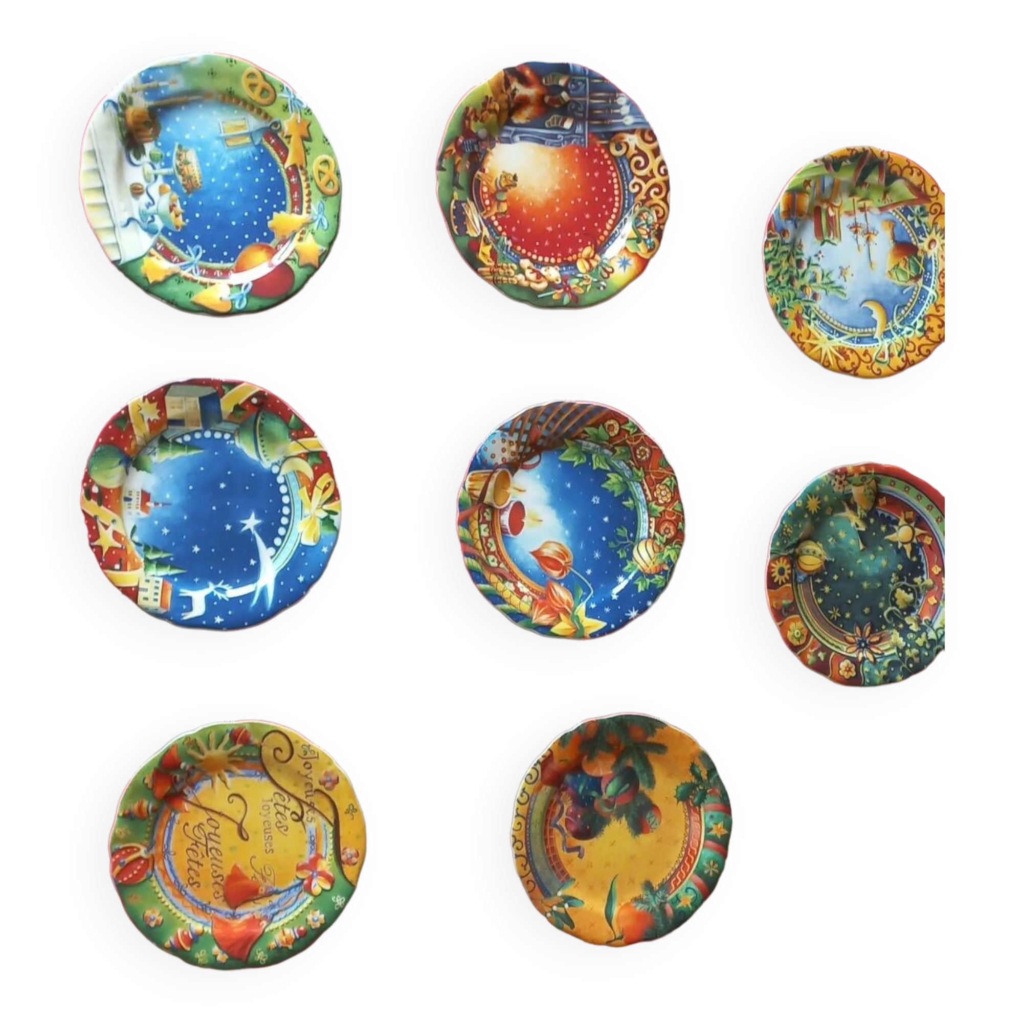 Set of 8 Gien Noël plates