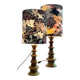 Lampe Fat Lava en forme de pagode Space Age avec glaçure verte dégradée