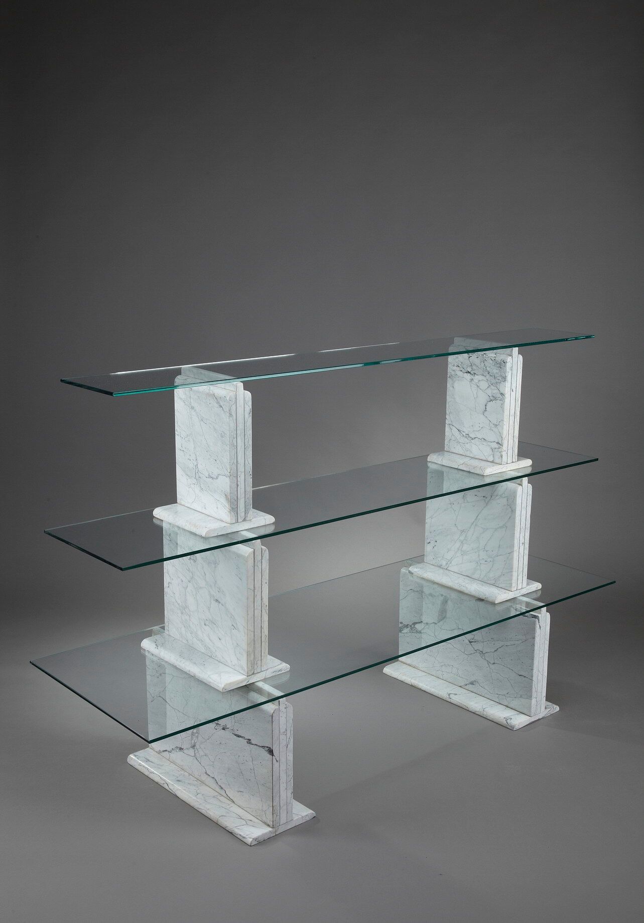 Carrara marble and glass library - 1970