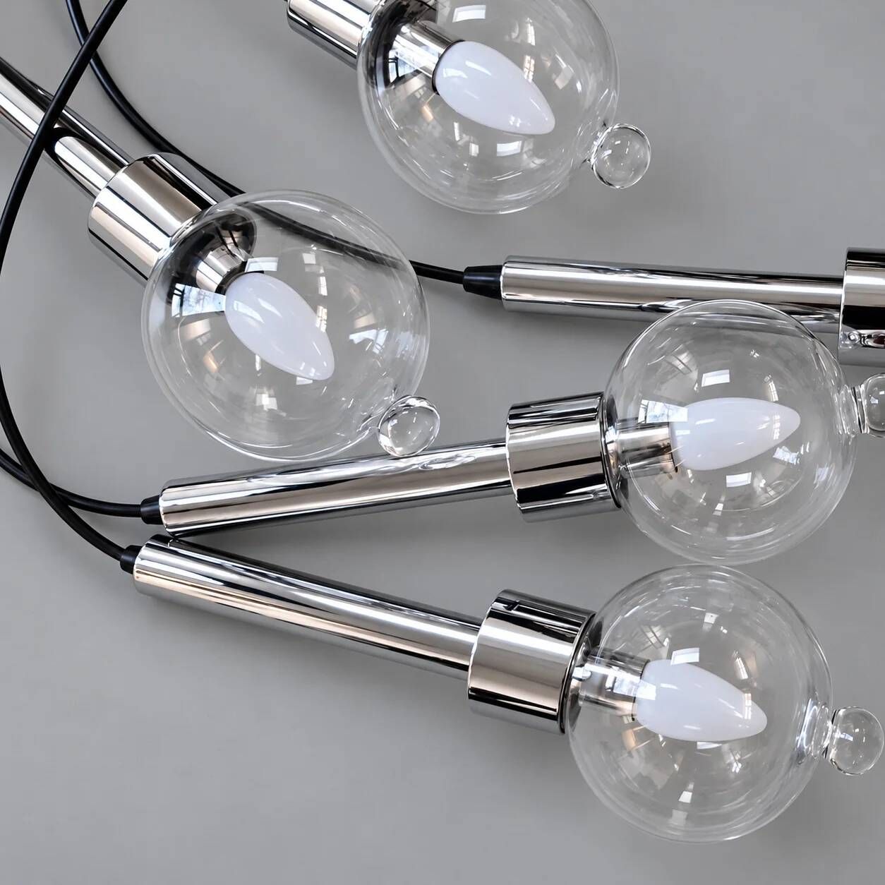 Abo Randers cascade 5 drop lamp for A/S Denmark 1970s