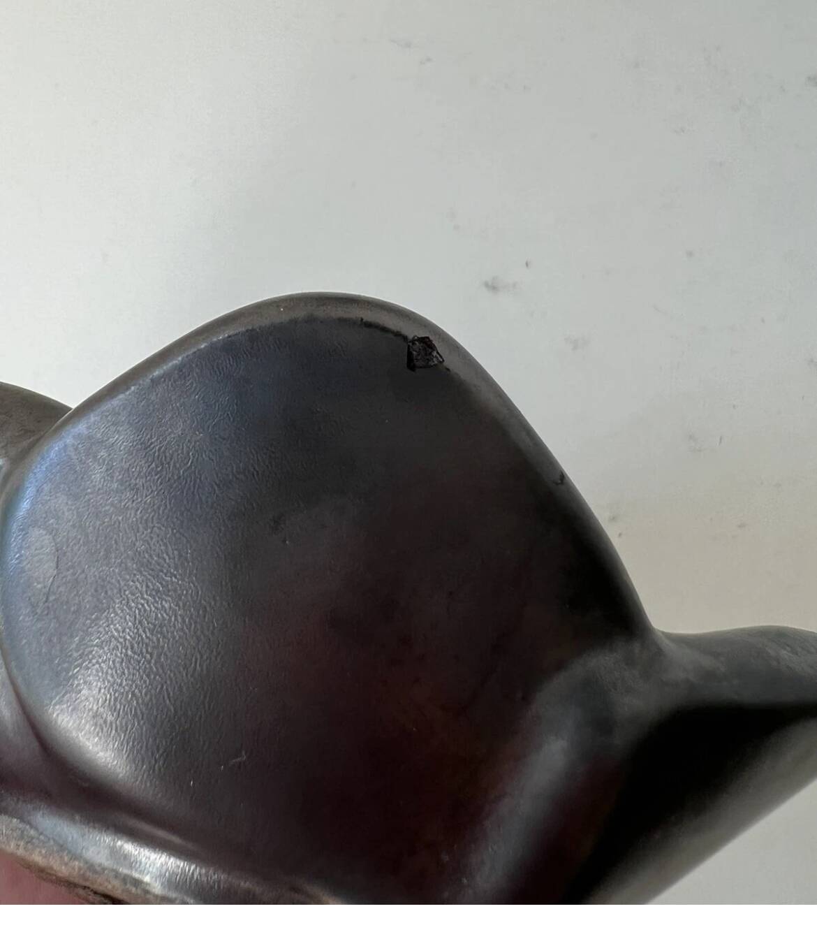 A.ferlay vallauris iridescent ceramic flower-shaped trinket dish