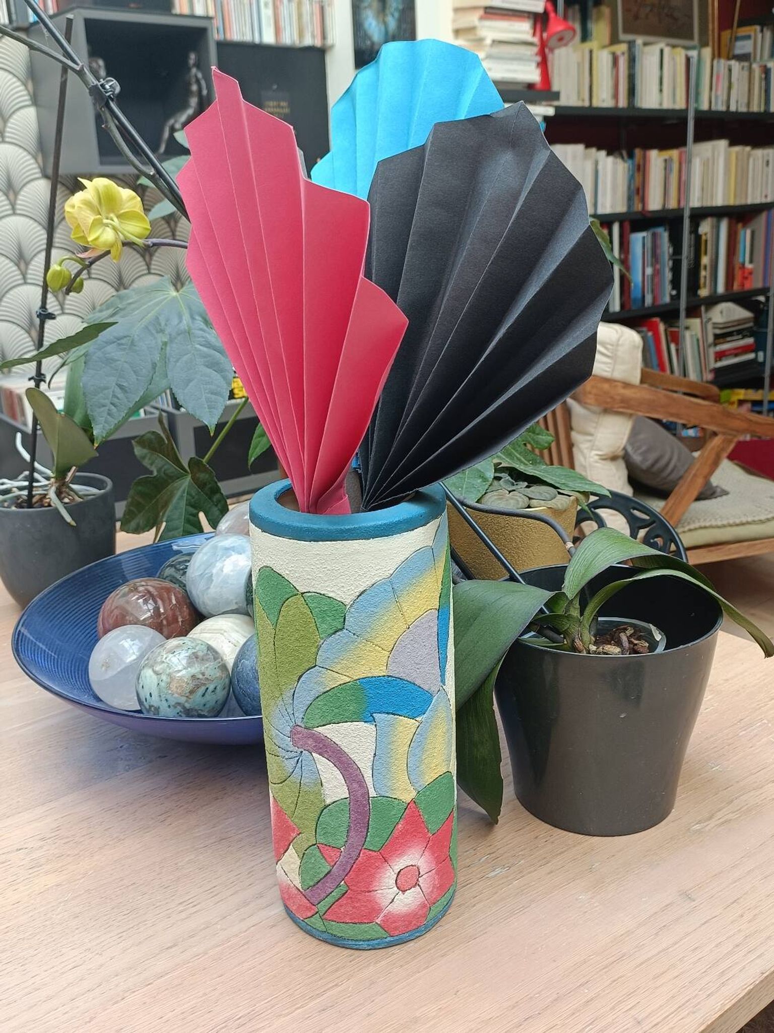 Signed cylinder vase