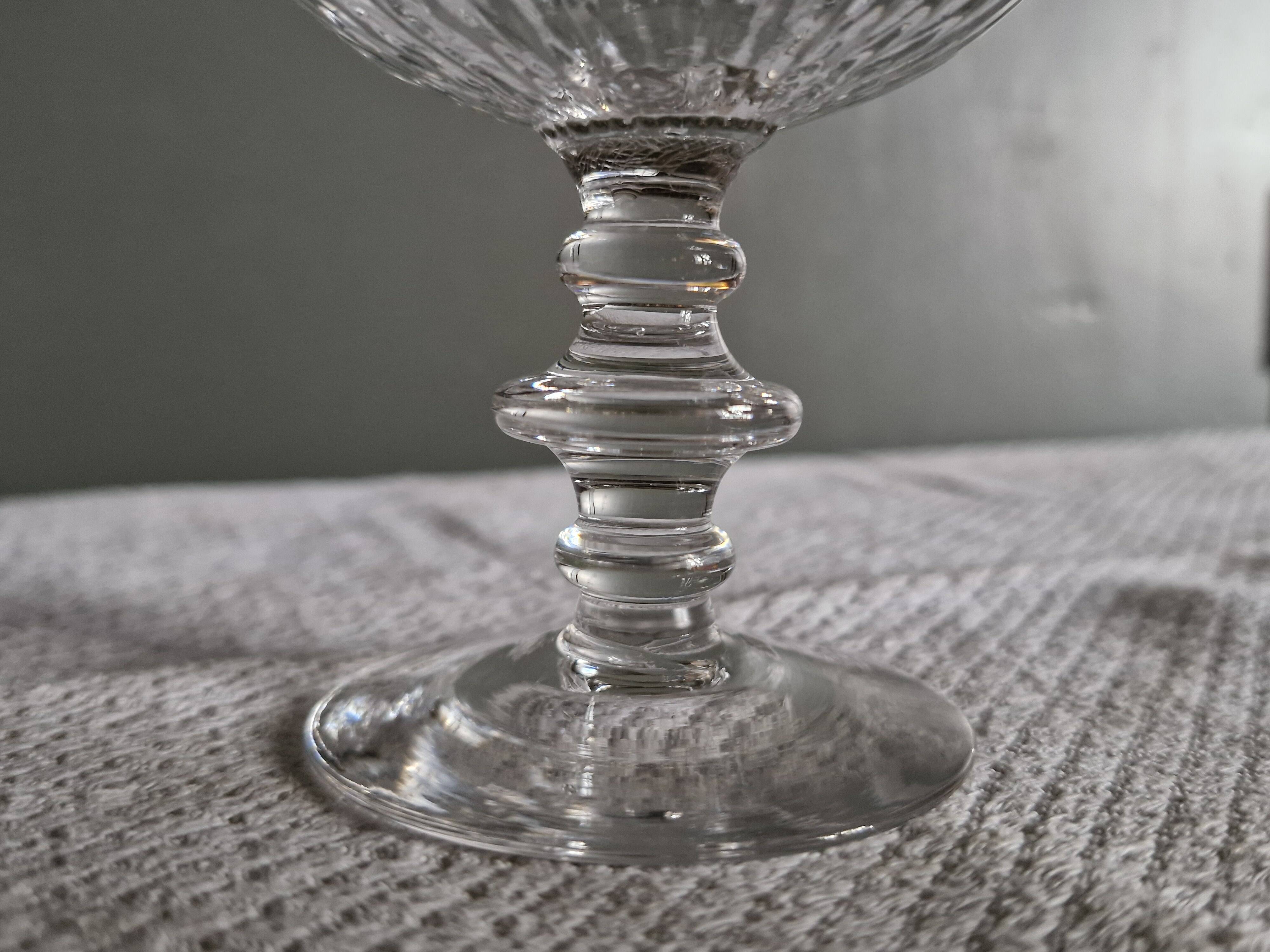 11 crystal champagne coupes - late 19th century