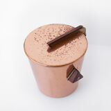 vintage ice bucket, copper ice bucket, wood handles, cooler, cooler