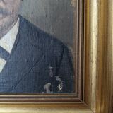 Oil on canvas old portrait gilded wooden frame country decoration