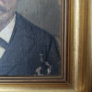 Oil on canvas old portrait gilded wooden frame country decoration