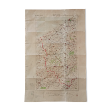 Carte entoilée d'Ostende 1911