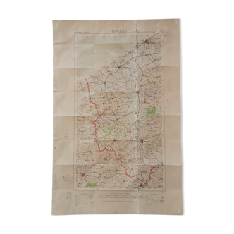 Carte entoilée d'Ostende 1911