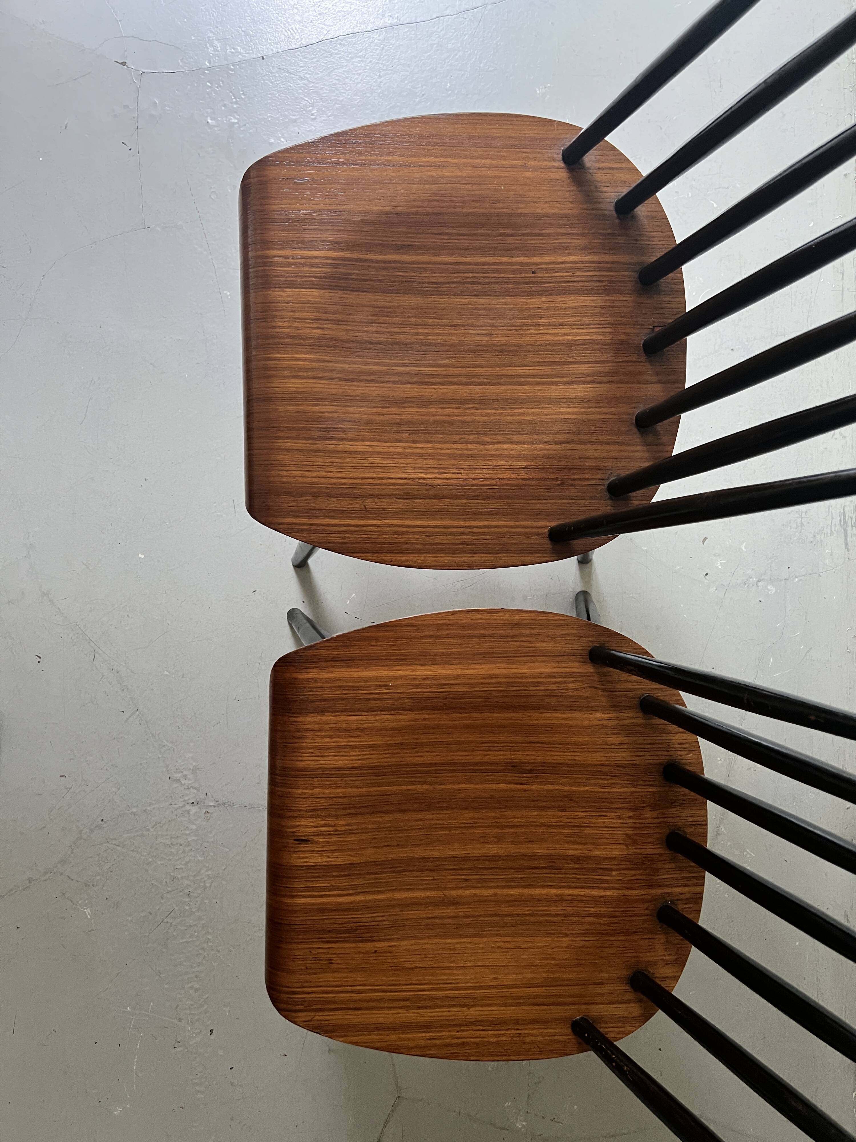 2 chaises scandinave en teck Fanett par Ilmari Tapiovaara, design 1950