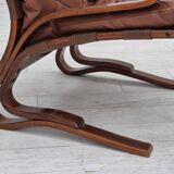 1970s, Scandinavian design, lounge chair, original condition, leather, bent wood.