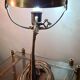 1900 old copper brass table lamp with glass cabochon 35x24