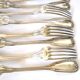 Set of 21 classic silver-plated metal table cutlery from 1900 by silversmith Boulenger, 21cm.