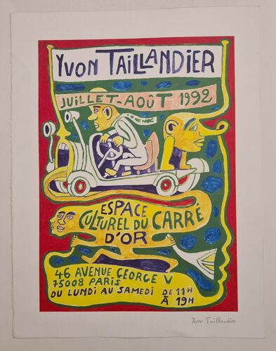 Affiche exposition Yvon Taillandier Espace culturel du carré d'or 1992
