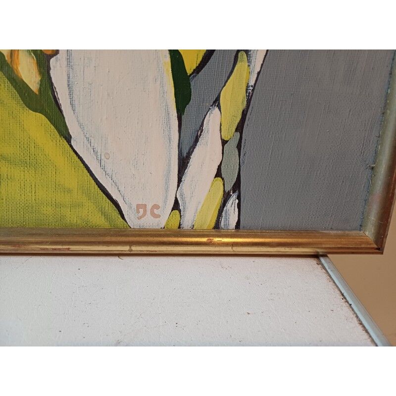 Huile sur toile Jean Cheynel "Variation florale"