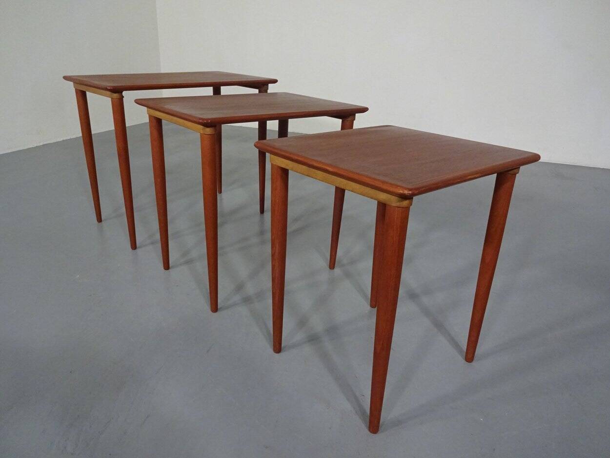 Danish Teak Nesting Tables, 1960s, Set of 3
