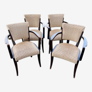 Set of 4 Art Deco bridge armchairs