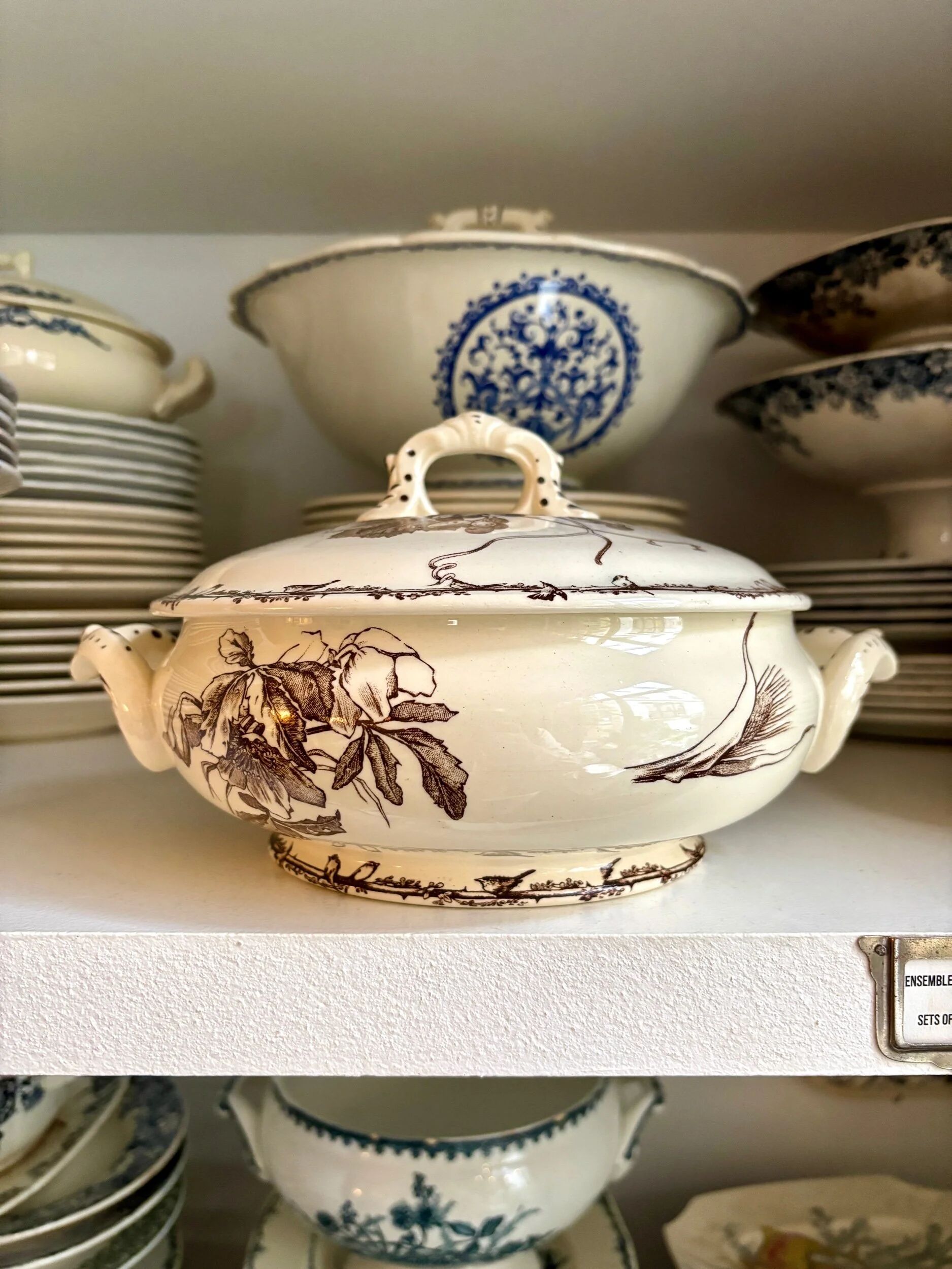 Small brown ironstone tureen by HB & Cie