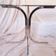 Vintage 1970s glass and chrome wall console