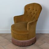 Velvet frog armchair