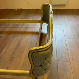 Upholstered bed Louis XVI blue style