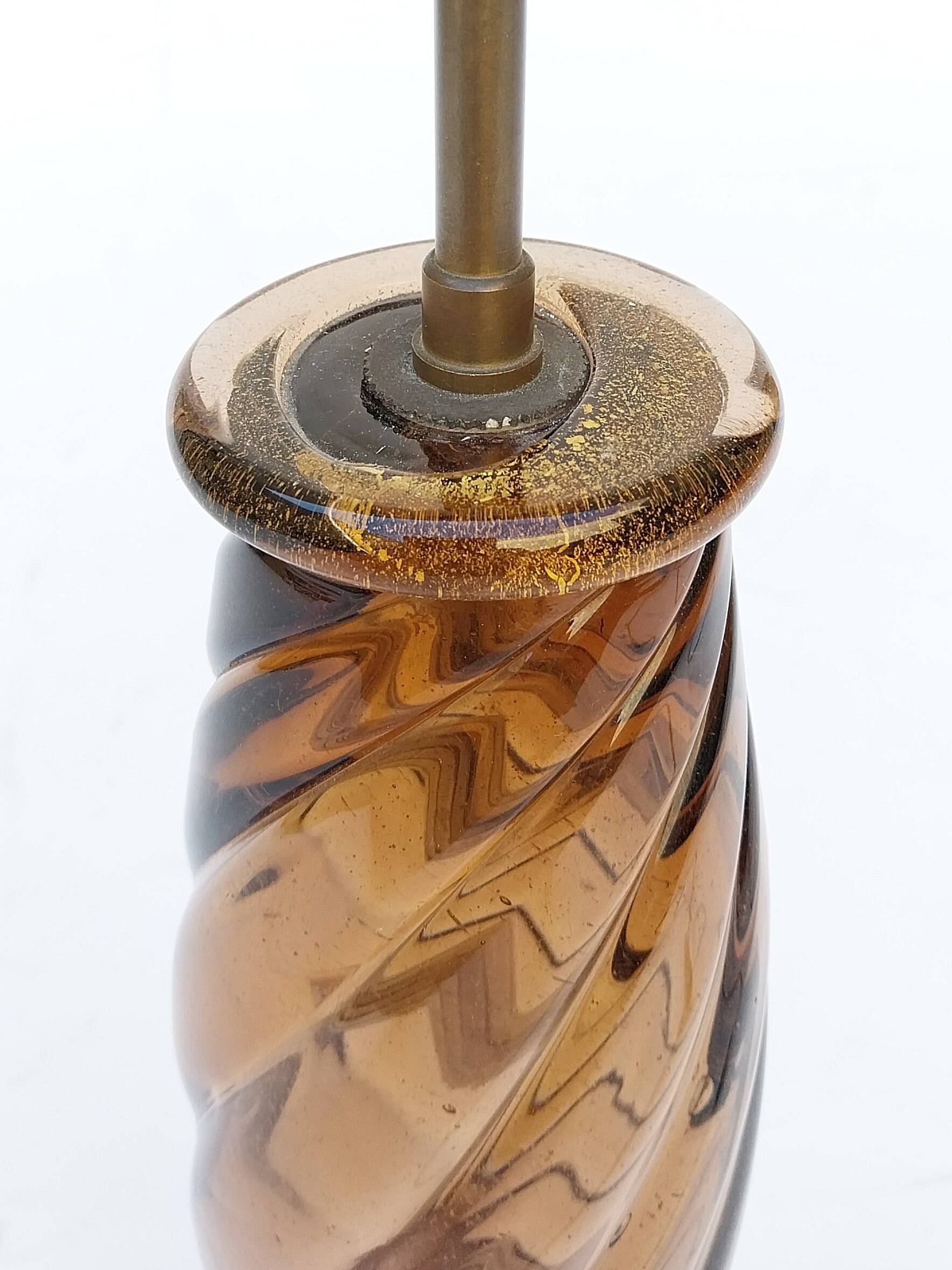 Murano glass lamp with gold glitter