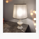 Alabaster and linen lamp