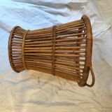Wicker rattan paper basket 1960, 40 cm