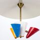 Italian brass and lacque metal chandelier from the 50