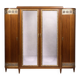 Large Art Deco bookcase wardrobe in mahogany and bronze.