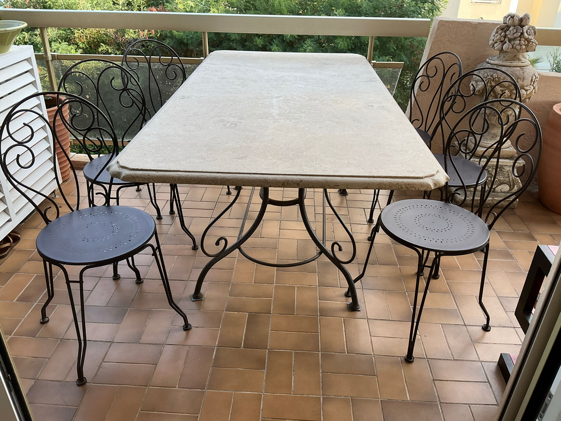 Ensemble table+6 chaises