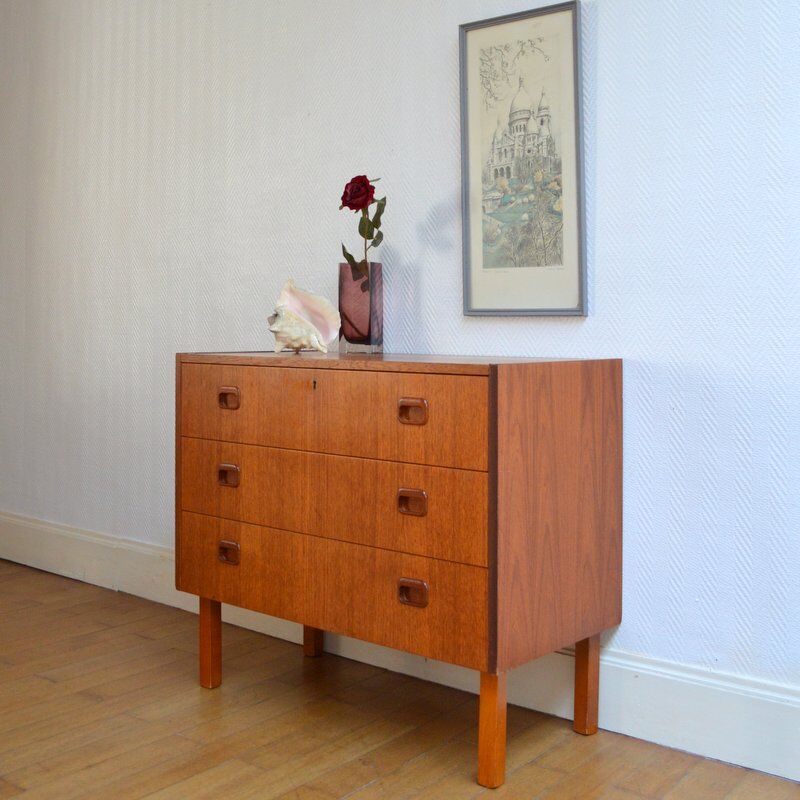Scandinavian chest of drawers teak vintage 1960
