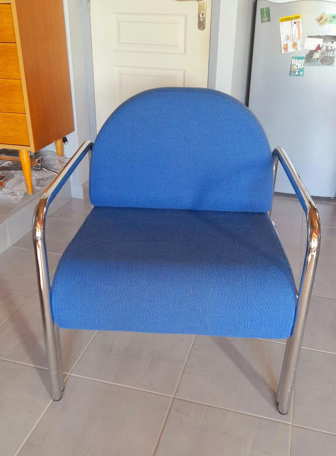 Chrome metal armchair 70s