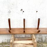 Large rustic coat rack - 14 wooden hooks - length 185 cm