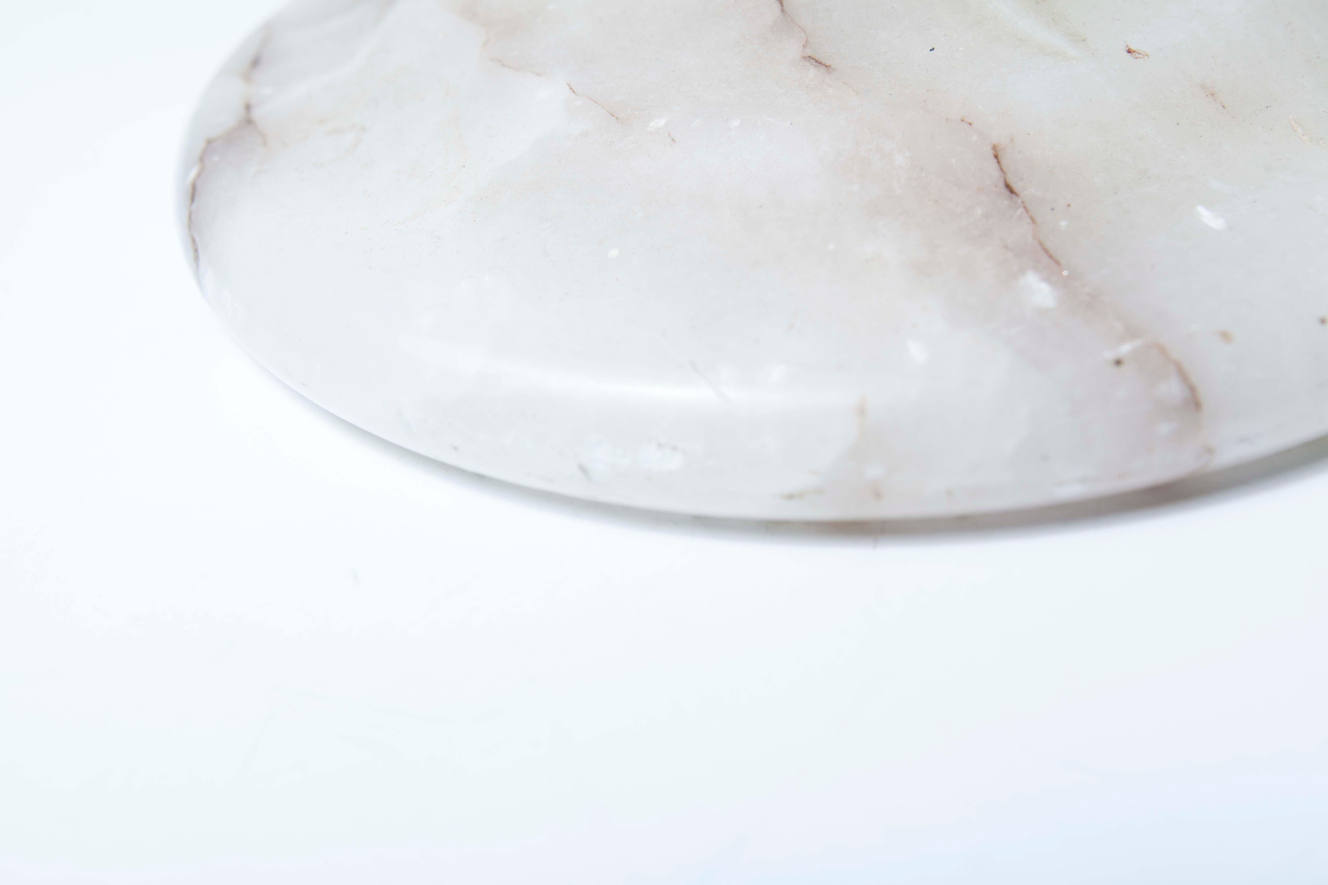 1930 white marble and chrome ashtray