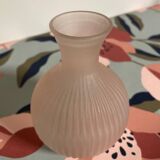 Frosted pink glass vase